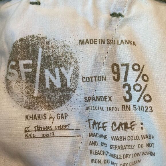 Gap geometric skinny khakis, cool print army green w/ deep yellow& white - Picture 10 of 10